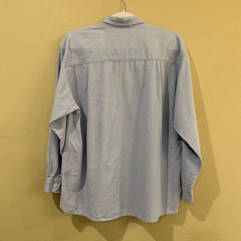 Casey Coleman Vintage Blue Cotton Embroidered Garden Shirt Womens Plant LadyM/L - Picture 5 of 13